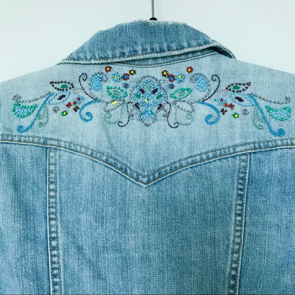 Old Navy Beaded Back Denim Jacket - Picture 9 of 11